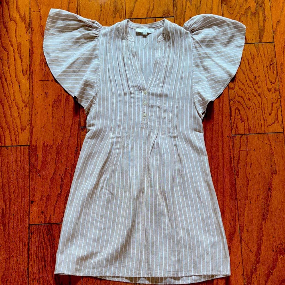 Never worn, easy, simple and cute- XSP Loft, striped dress- perfection